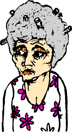 Woman with White Hair Clipart - Elegant and Stylish Illustration