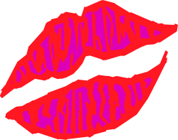 Happy Lips Clipart - Vibrant Two Lips with Joyful Expression