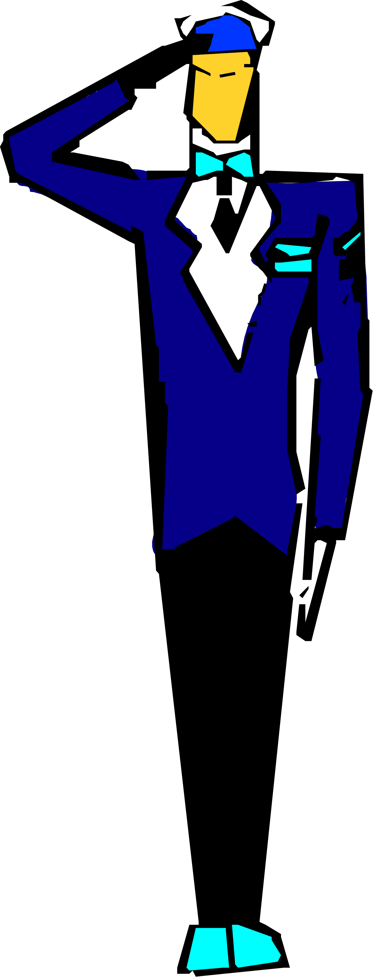 a man in a blue suit and hat clip art png transparent Man in Blue Suit and Hat Clipart - Elegant Style for Your Projects