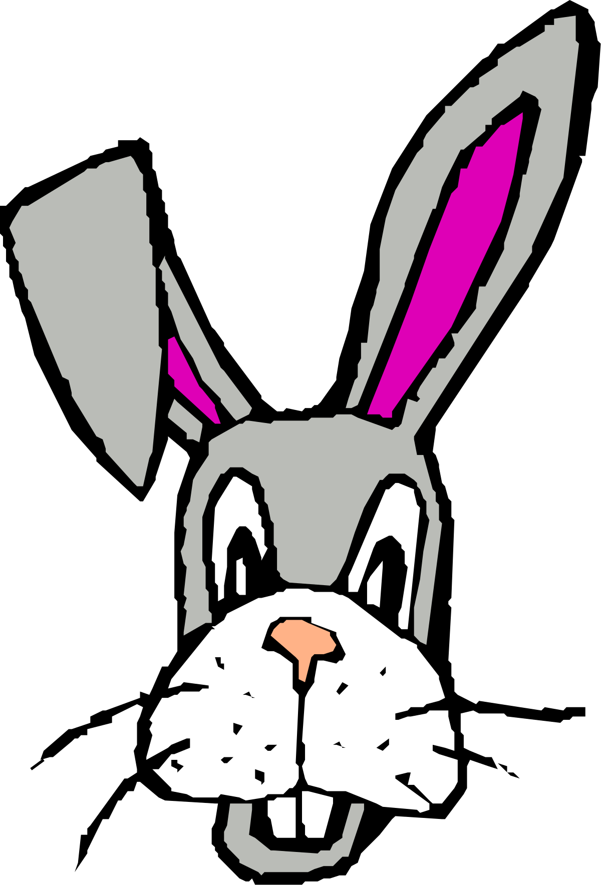 Rabbit Face Clipart with Pink Ears for Fun Designs