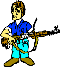 Man with Gun Clipart - Detailed Vector Graphics for Bold Designs