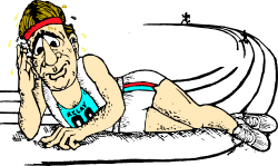 Cartoon of a Man Laying on the Ground - Fun Clipart for Various Uses