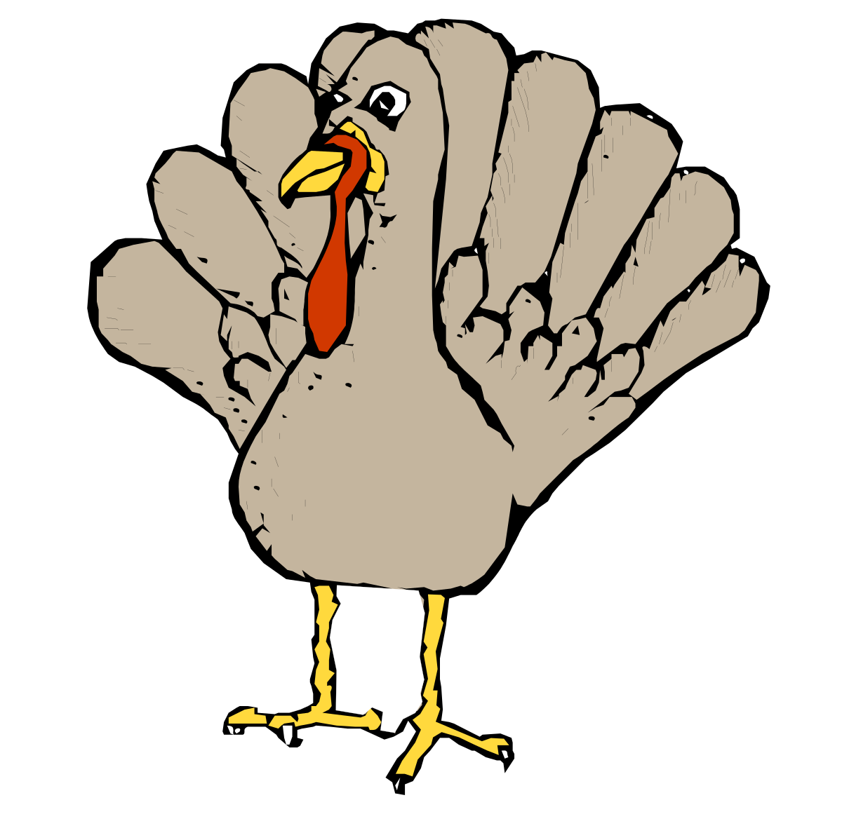 a turkey with a red tie and a white background clip art png transparent Turkey with Red Tie Clipart for Festive Occasions