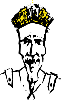 Bearded Man Clipart: Striking Black and Yellow Illustration