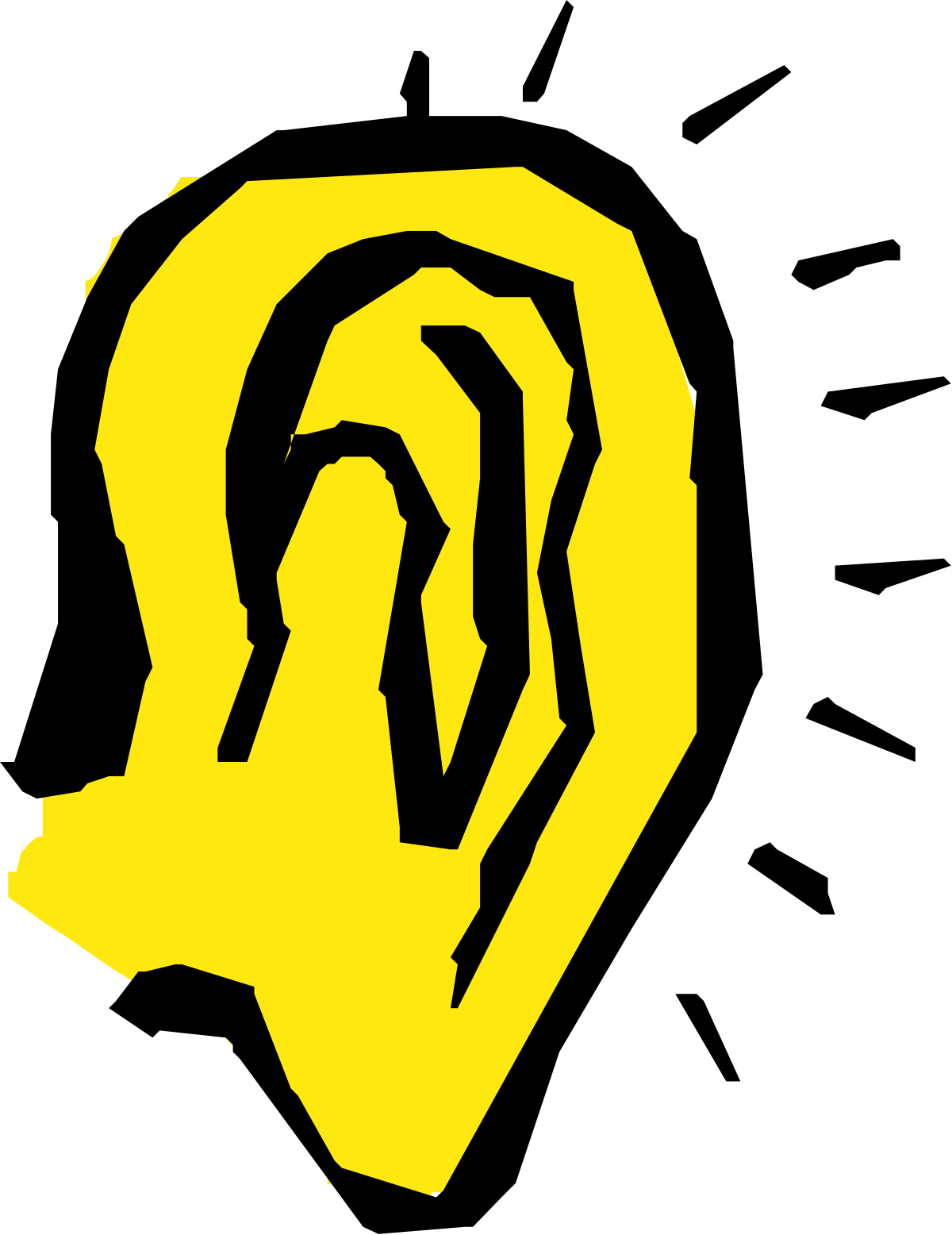 Yellow and Black Logo on Black Background - Eye-Catching Clipart Design