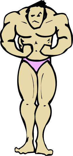 Muscular Man Cartoon Figure Clipart for Dynamic Illustrations
