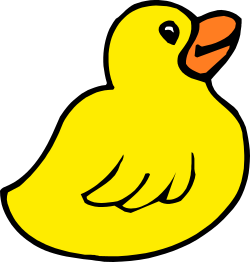 Yellow Duck with Red Beak Clipart for Playful Designs