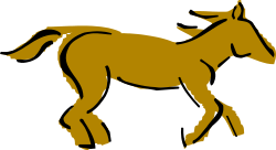 Horse Standing Majestically in Center of Clipart Scene