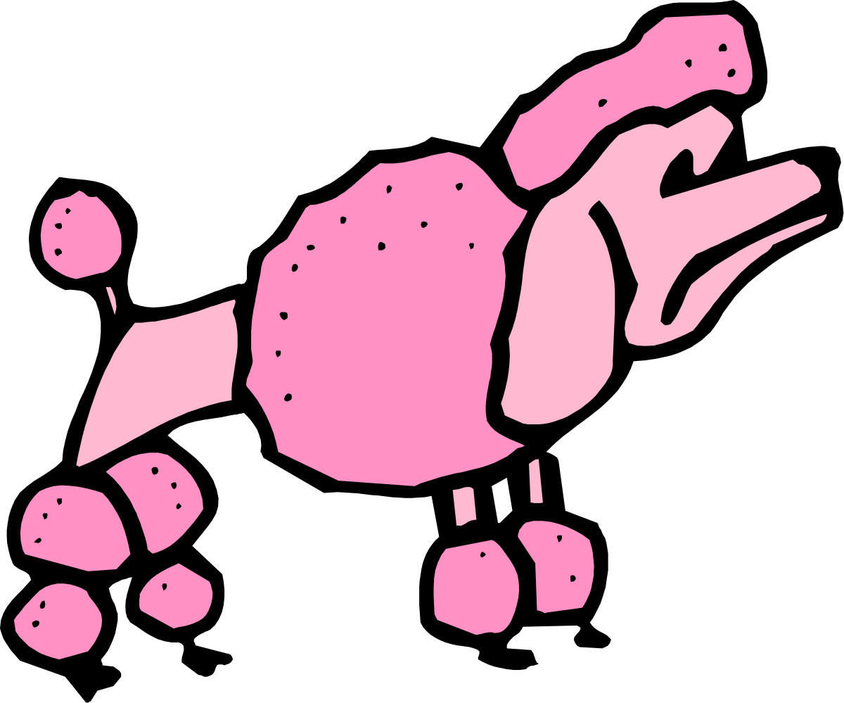 Pink Pig Clipart on Black Background - Adorable and Playful Graphic