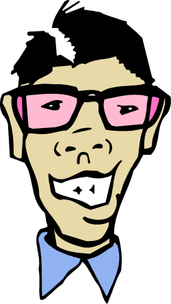 Man with Glasses and Bow Tie Clipart: Stylish Character Illustration