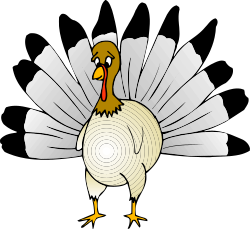 Turkey Clipart with White Head and Red Beak  Perfect for Festive Designs