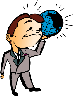 Man in Suit Holding Globe - Professional Clipart for Business Themes