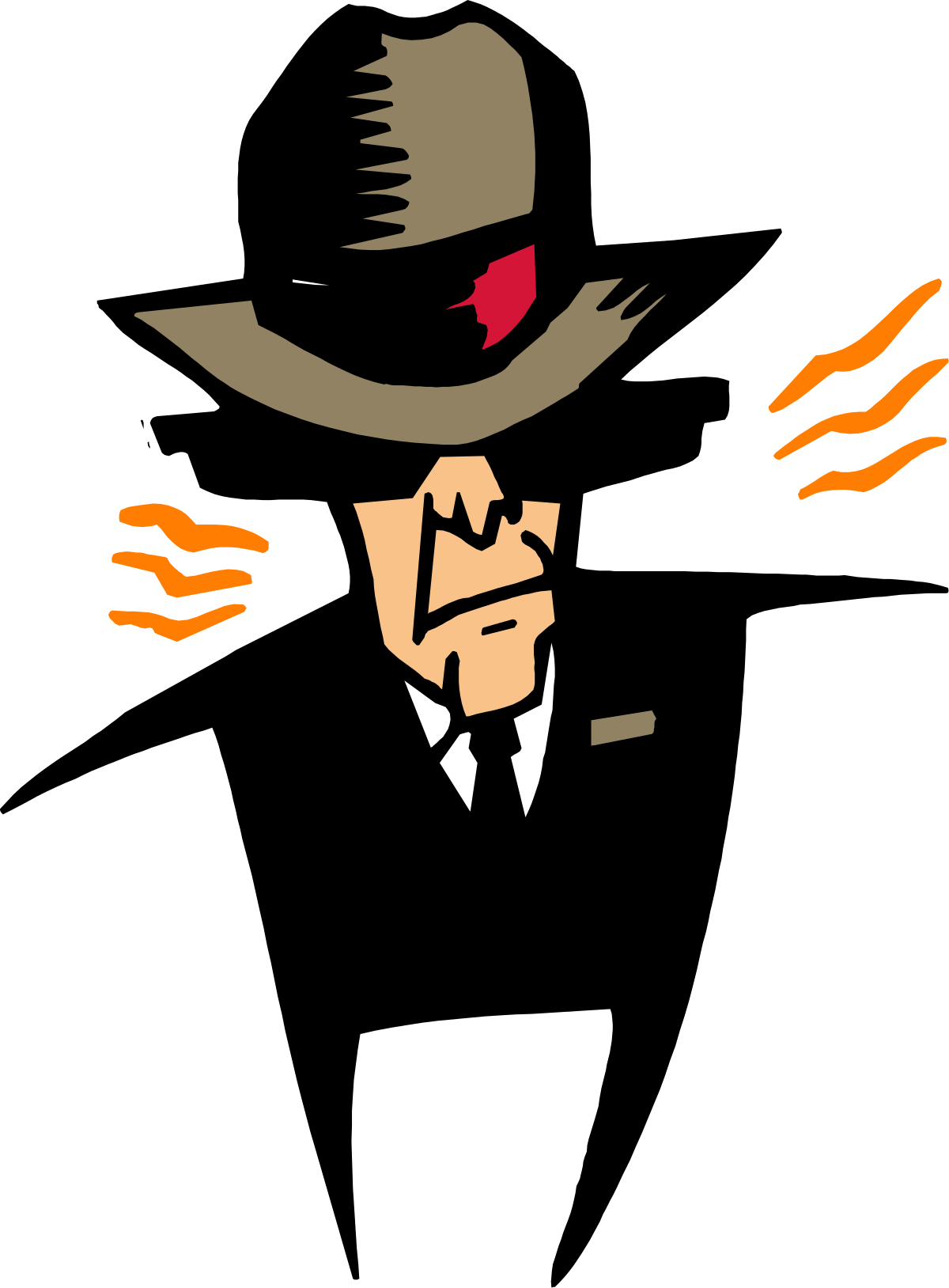 Mustached Man in Hat and Tie - Classic Clipart for Versatile Use