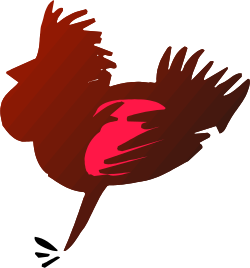 Red Bird on Black Background Clipart