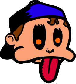 Cartoon Character with Sticking Out Tongue Clipart - Playful and Fun SVG Images