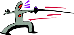 Arrow Clipart: Person Throwing Red and Blue Ball