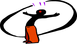 Red and Purple Object in Dark Background - Striking Clipart