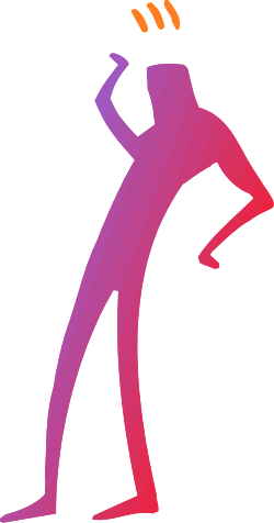 Silhouette of a Man in Dynamic Purple and Red Pose Clipart