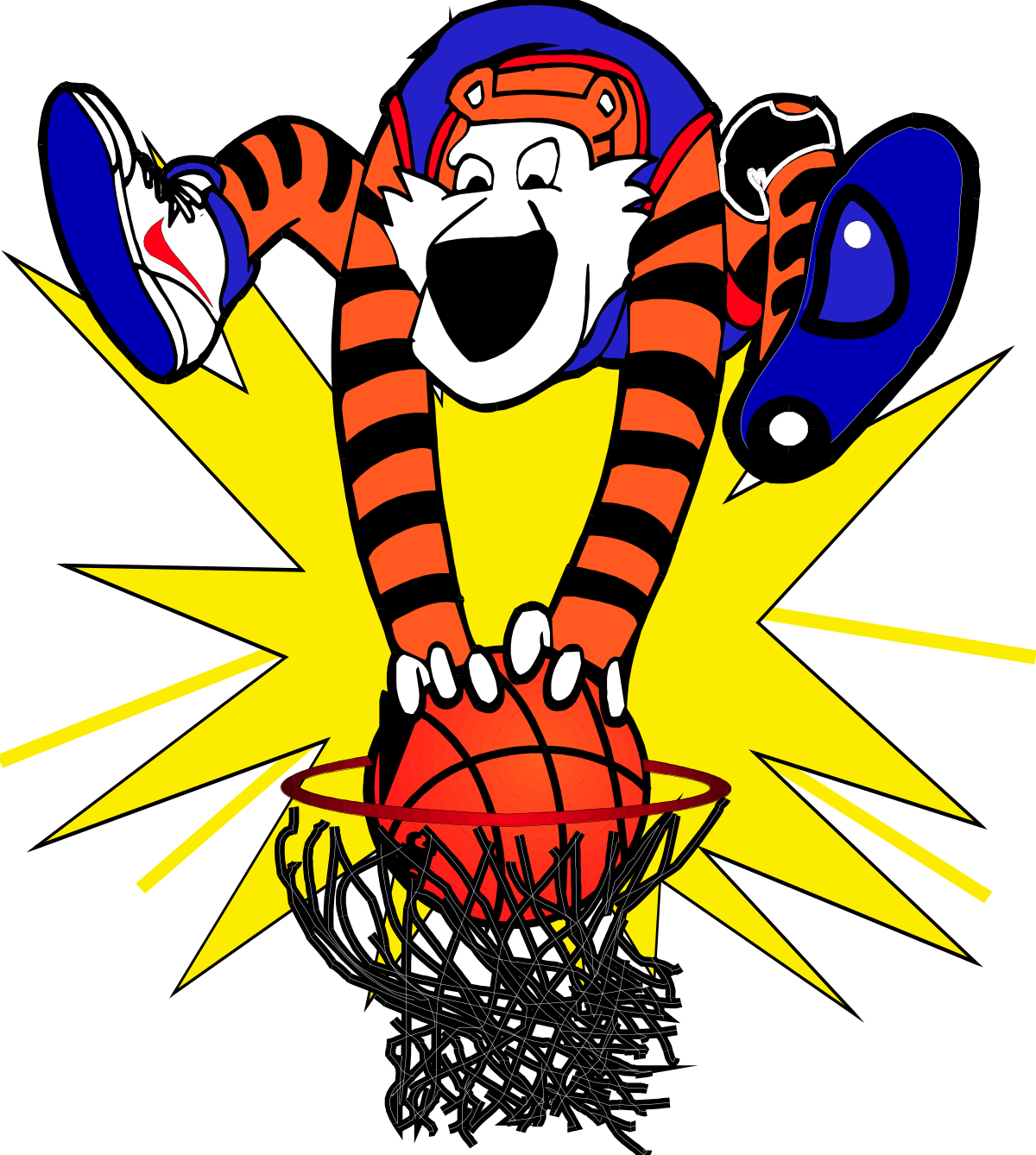 a tiger is playing basketball with a ball clip art png transparent Tiger Playing Basketball Clipart - Fun and Dynamic Sports Illustration