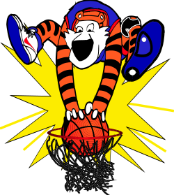 Tiger Playing Basketball Clipart - Fun and Dynamic Sports Illustration