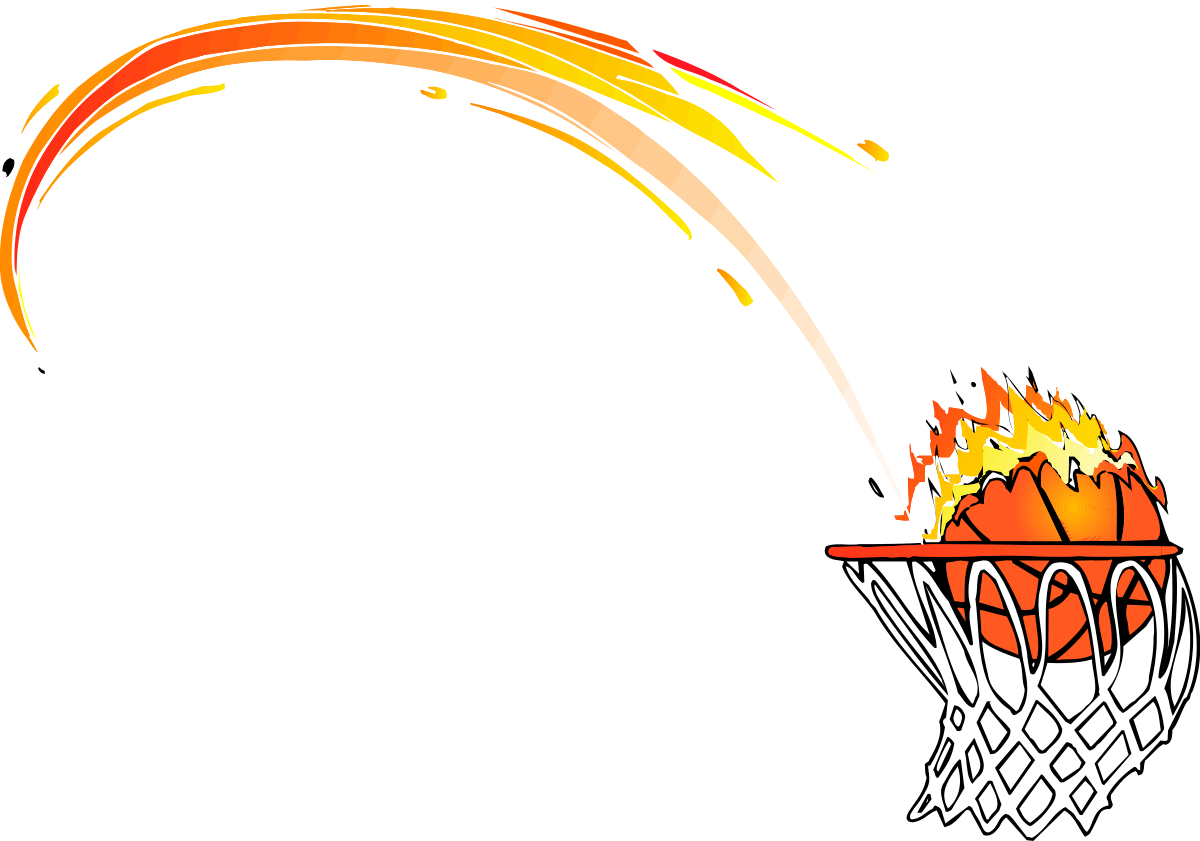 Flaming Basketball Hoop Clipart for Dynamic Graphics