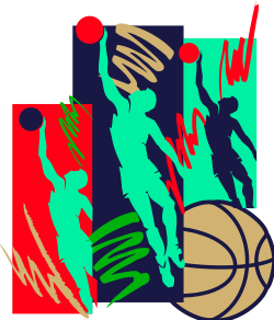 Basketball Player Clipart with Basketball - Dynamic Sports Illustration