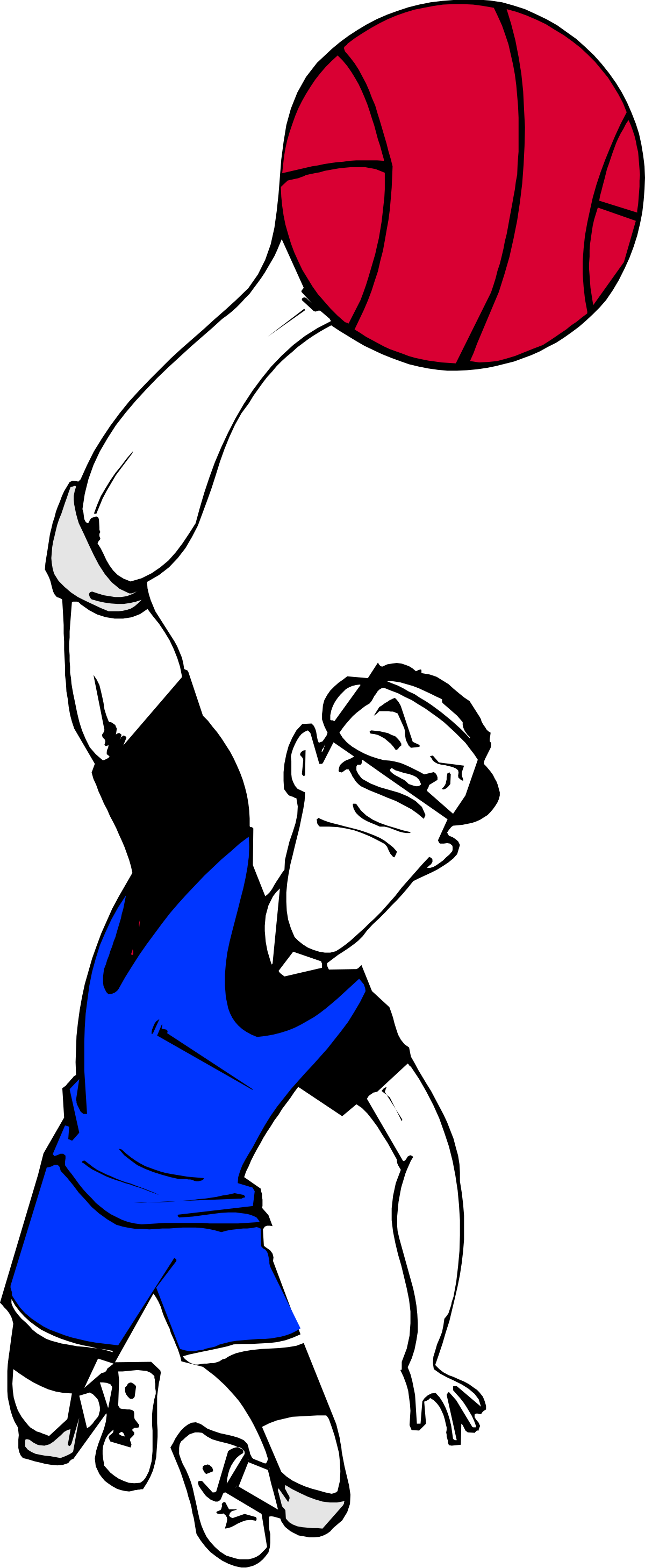 Basketball Throwing Man Clipart: Dynamic Action Scene