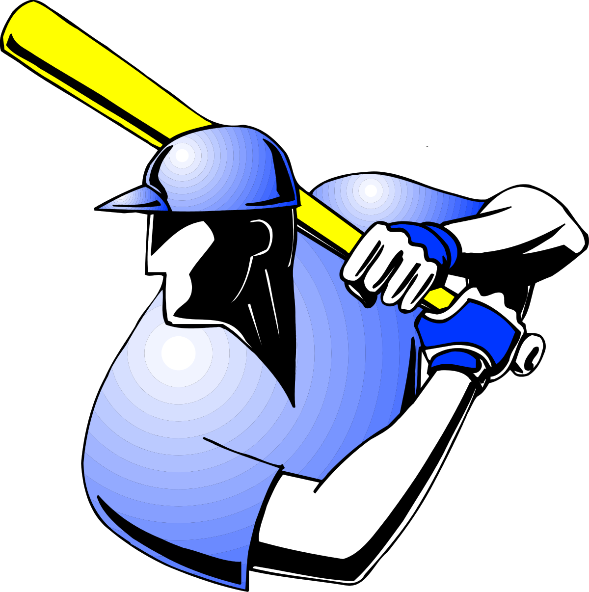 Baseball Player Swinging Bat Clipart for Dynamic Sports Illustrations