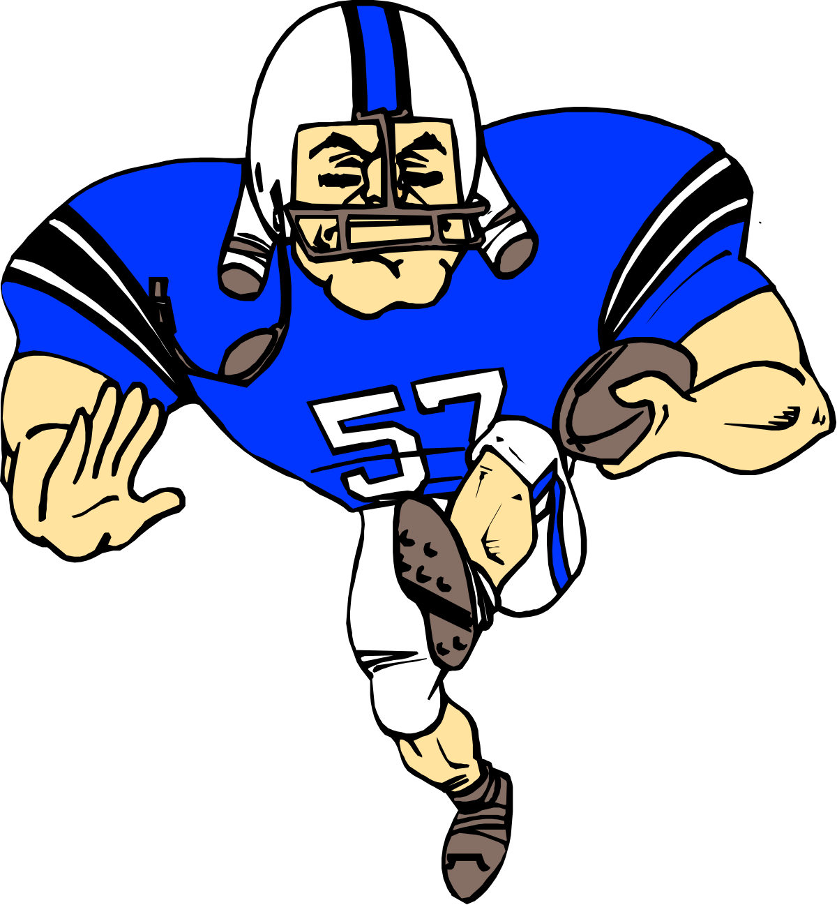 a football player running with the ball clip art png transparent Football Player Running with Ball - Dynamic Sports Clipart