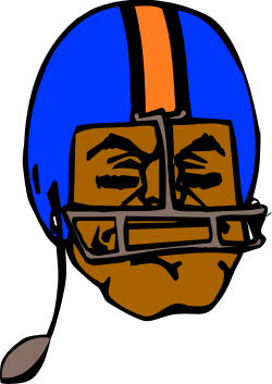 Football Player Clipart with Helmet - Dynamic Sports Illustration