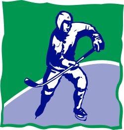 Hockey Player in Action: Engaging Sticker Clipart for Sports Enthusiasts