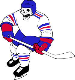 Hockey Player Clipart with Face Sticker: Fun and Unique Graphics