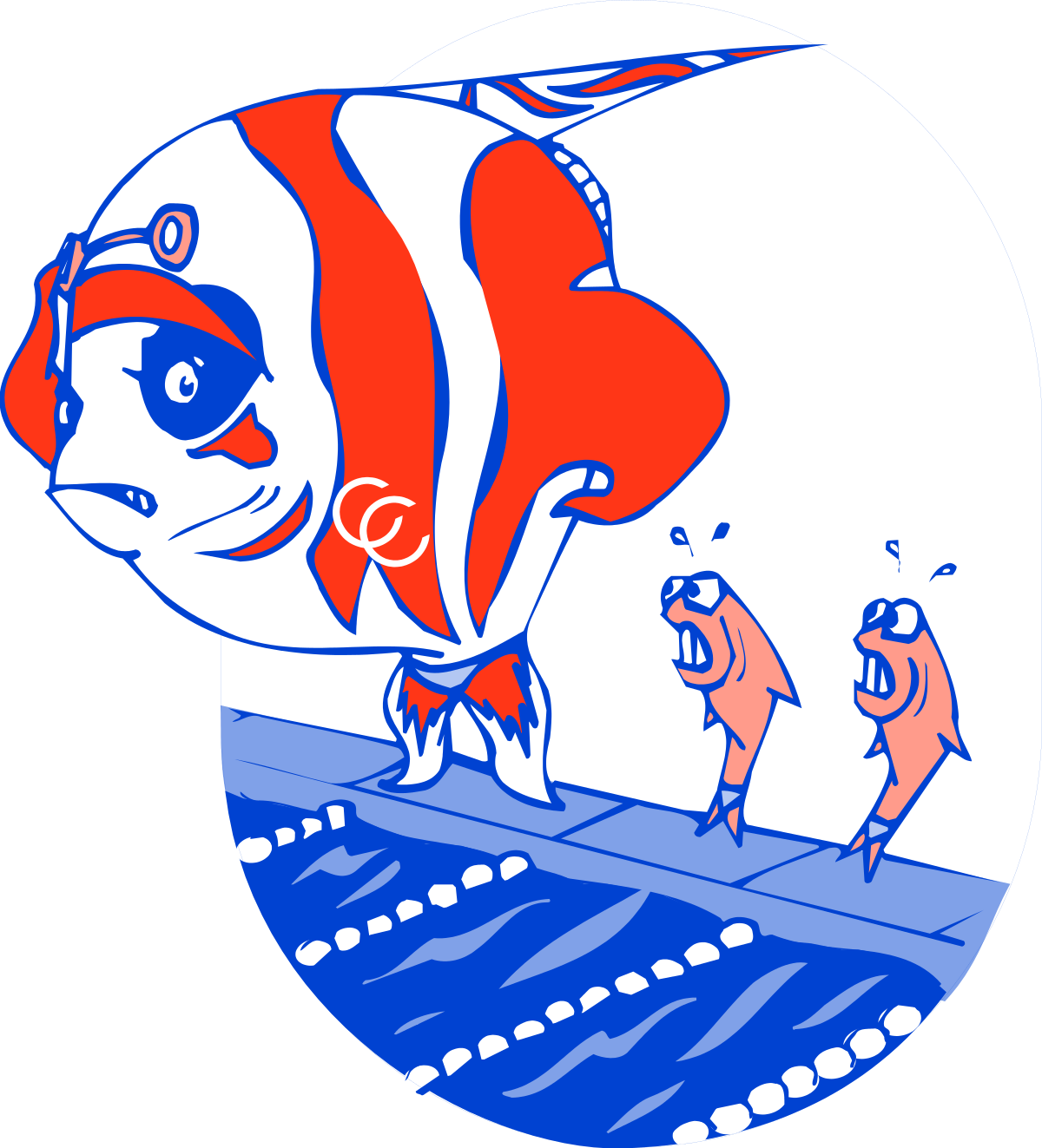 Fish Swimming in Water - Vibrant Underwater Scene Clipart