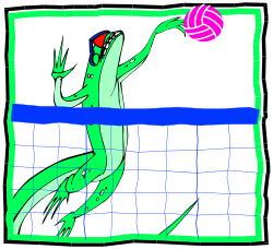 Lizard Playing Volleyball Clipart - Fun and Whimsical SVG Illustrations
