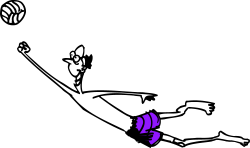 Woman Playing Volleyball Clipart - Dynamic Action and Fun Sports