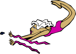 Woman Diving in Pink Swimsuit Clipart for Summer Fun