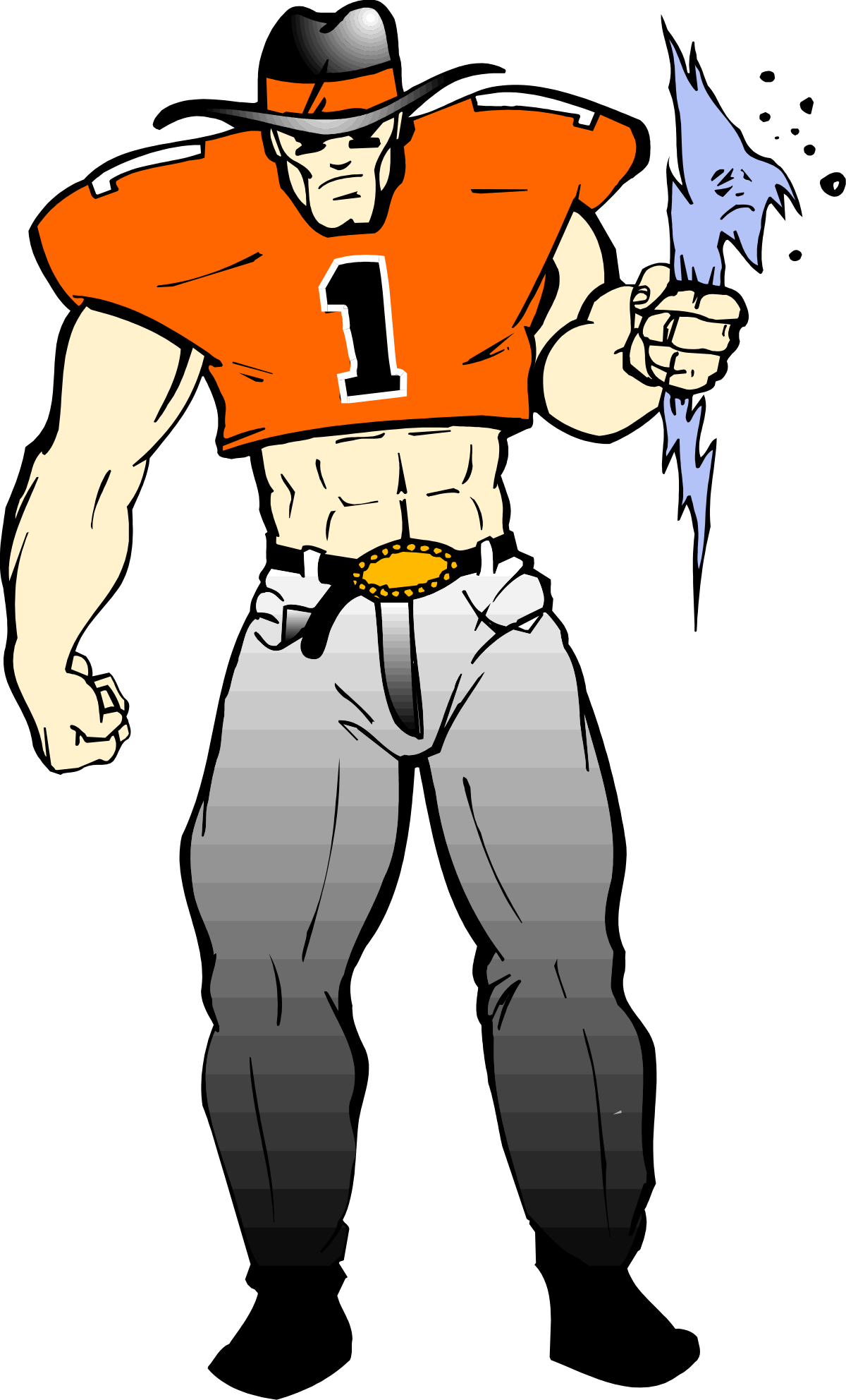 Baseball Player in Orange and White Uniform Holding Bat Clipart