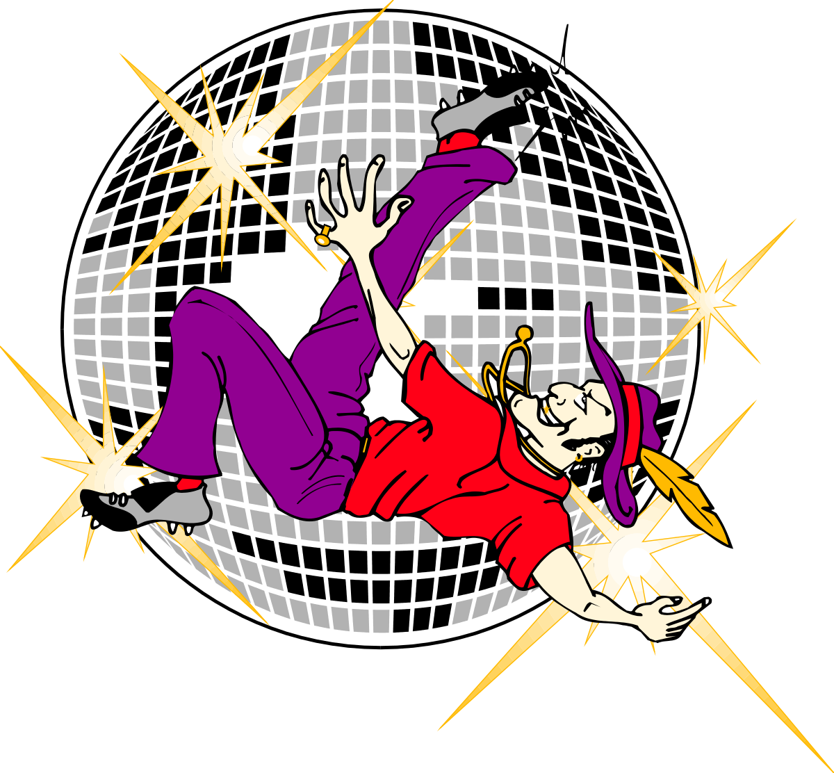 Dancing Man in Red Shirt - Vibrant Clipart for Creative Projects