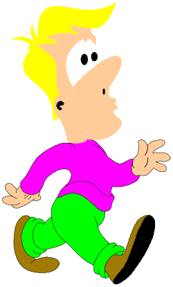 Cartoon Boy Running with Arms Out - Playful Clipart for Fun Projects