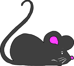 Black Mouse with Pink Ears - Adorable Clipart for Your Projects