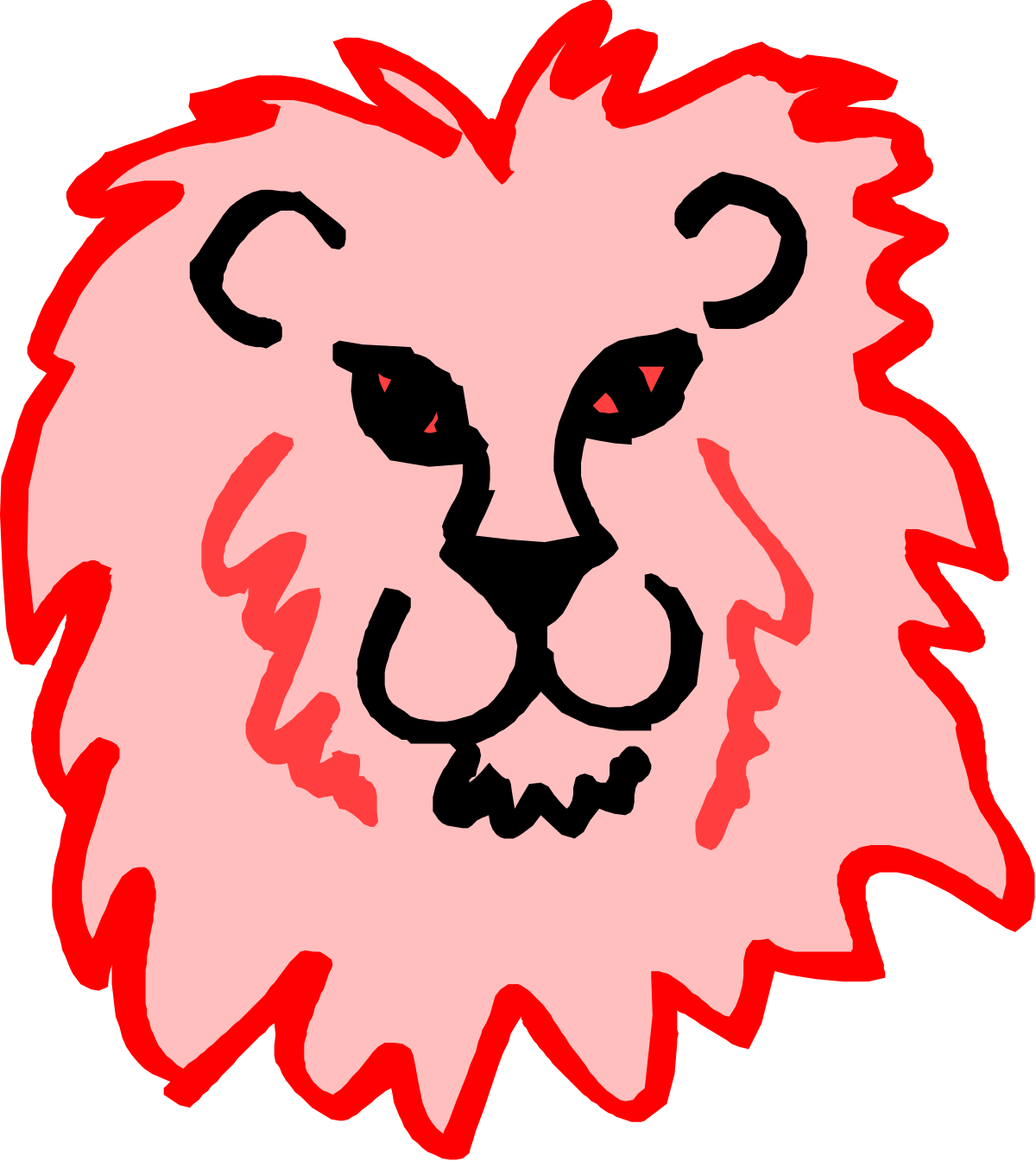 a lion head with a red mane clip art png transparent Lion Head with Red Mane Clipart for Vibrant Designs