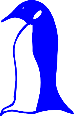 Penguin Silhouette Clipart Against Black Background