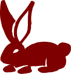 Red Rabbit with White Ears Clipart - Vibrant Animal Illustrations