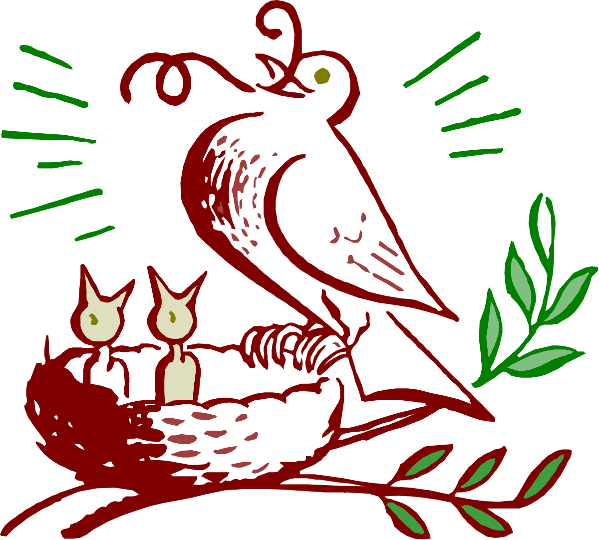 Bird on Tree Branch Clipart: Nature's Serene Beauty