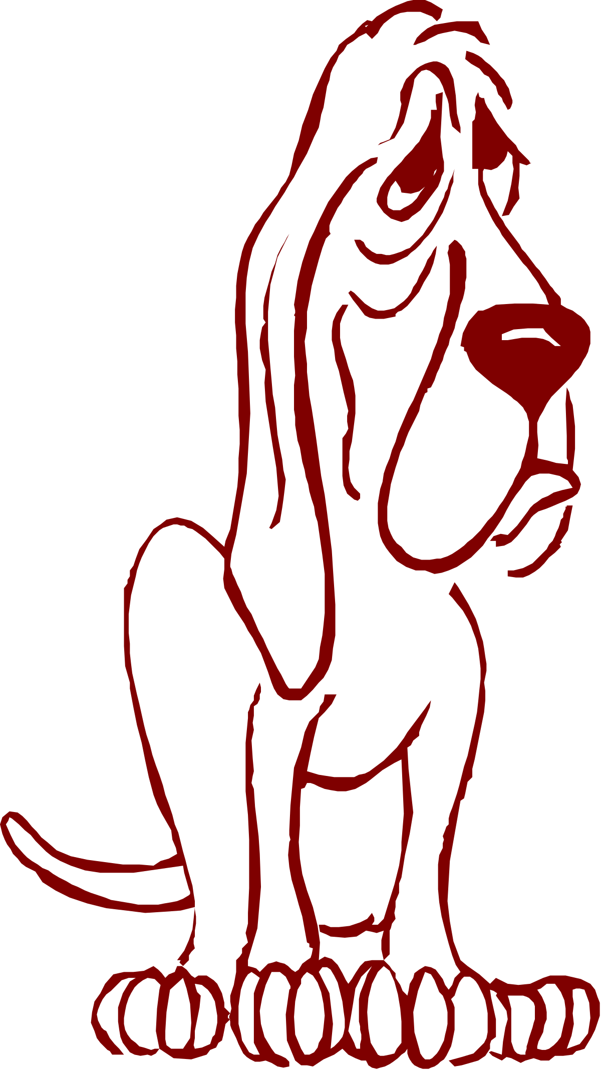 Dog Sitting on Ground with Paws - Whimsical Clipart for Your Projects
