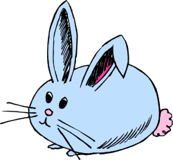 Blue Rabbit with Pink Ears Clipart for Creative Projects