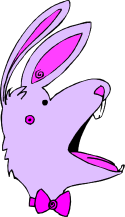 Purple Rabbit Clipart with Pink Nose - Adorable and Playful Icons