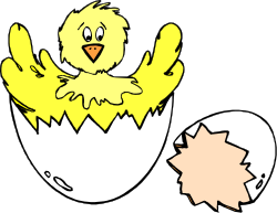 Charming Yellow Chick Hatching from Egg Clipart