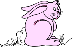 Pink Bunny Sitting on the Ground - Adorable Clipart for All Uses