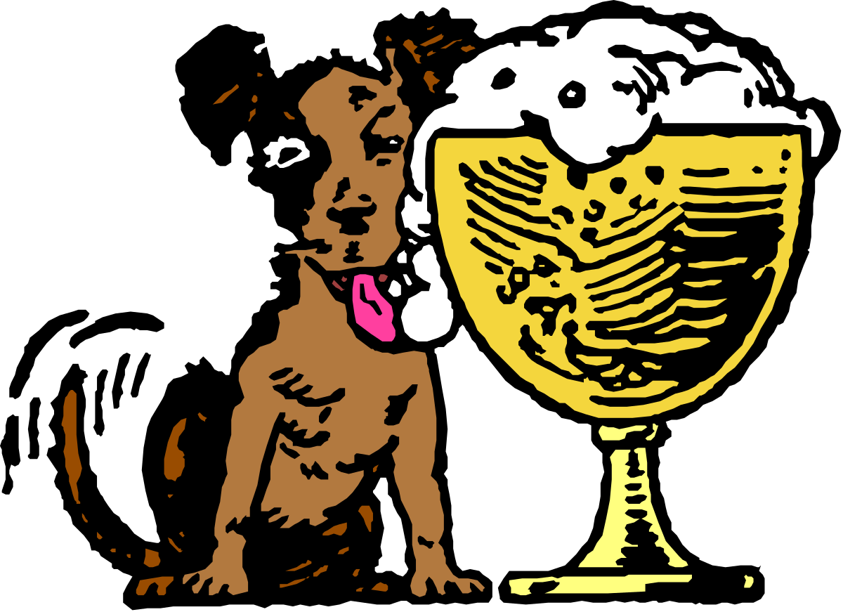 a dog sitting next to a cup of beer clip art png transparent Dog Sitting Next to Beer Cup Clipart - Fun & Playful SVG Designs